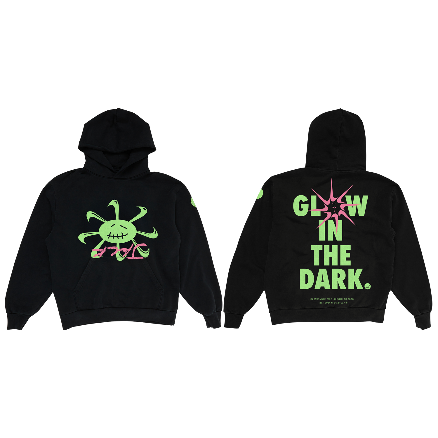 CJ X NIKE SMILEY GLOW IN THE DARK HOODIE (BLACK)