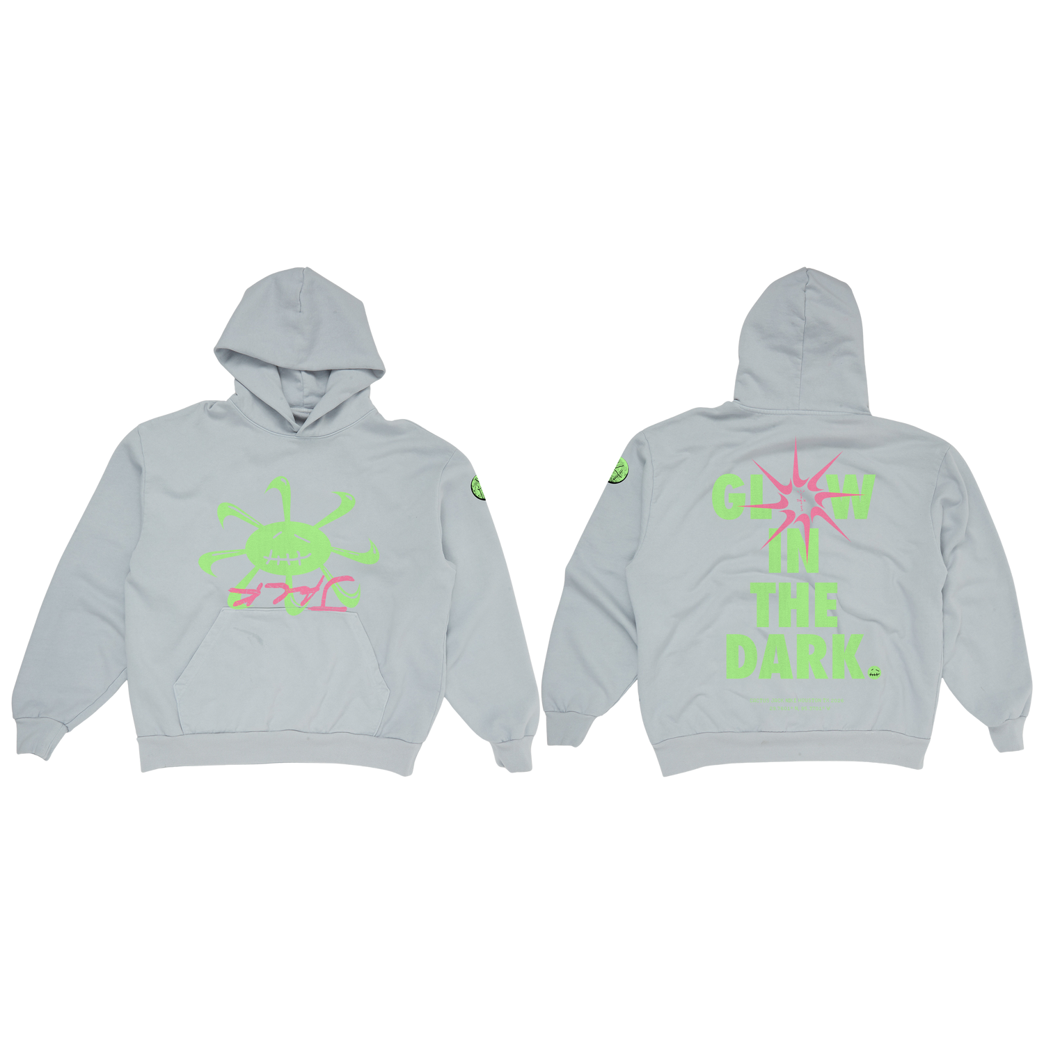 CJ X NIKE SMILEY GLOW IN THE DARK HOODIE (GRAY)