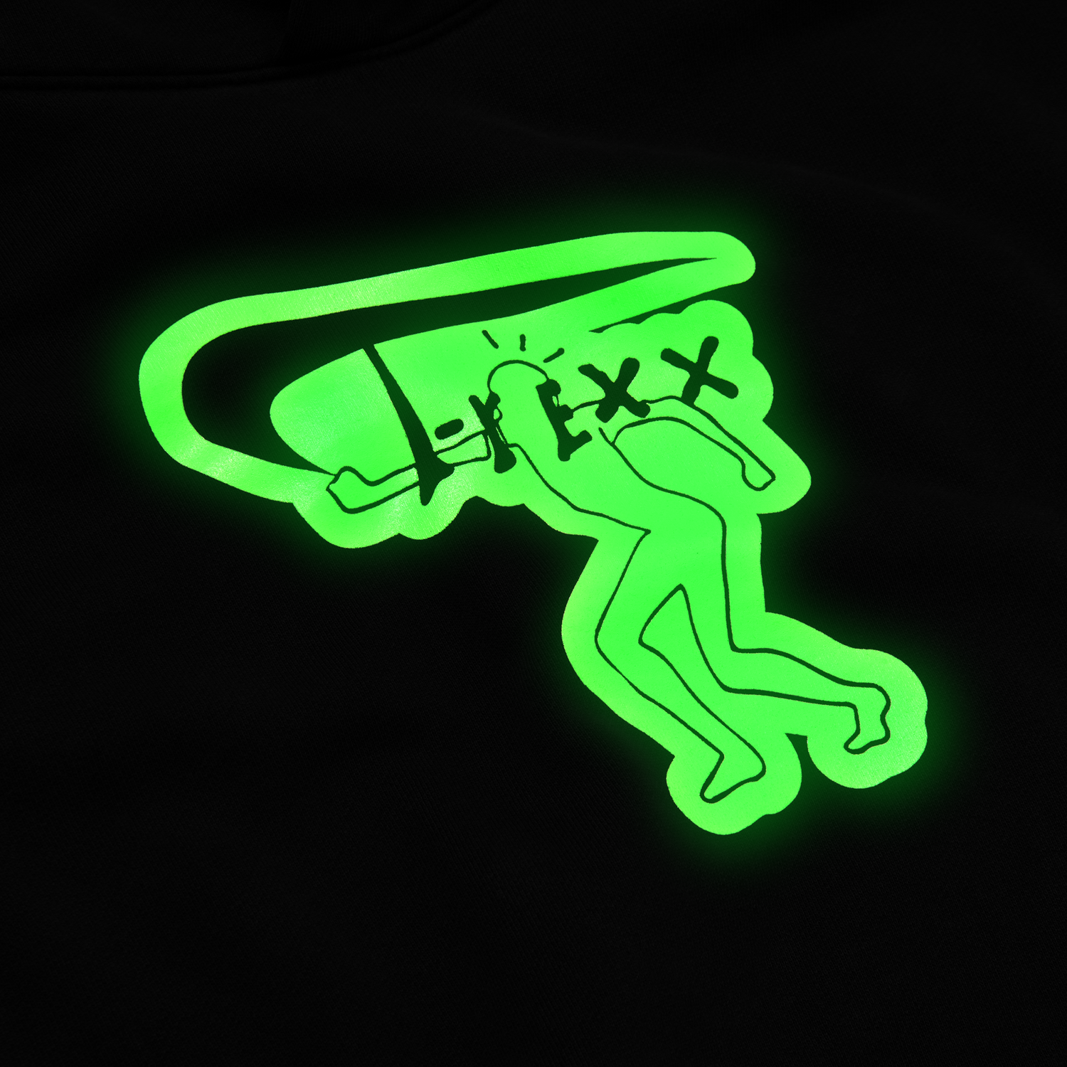 CJ X NIKE T-REXX GLOW IN THE DARK HOODIE (BLACK)